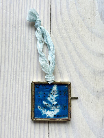 Specimen Glass Musical Cyanotype Holiday Ornament