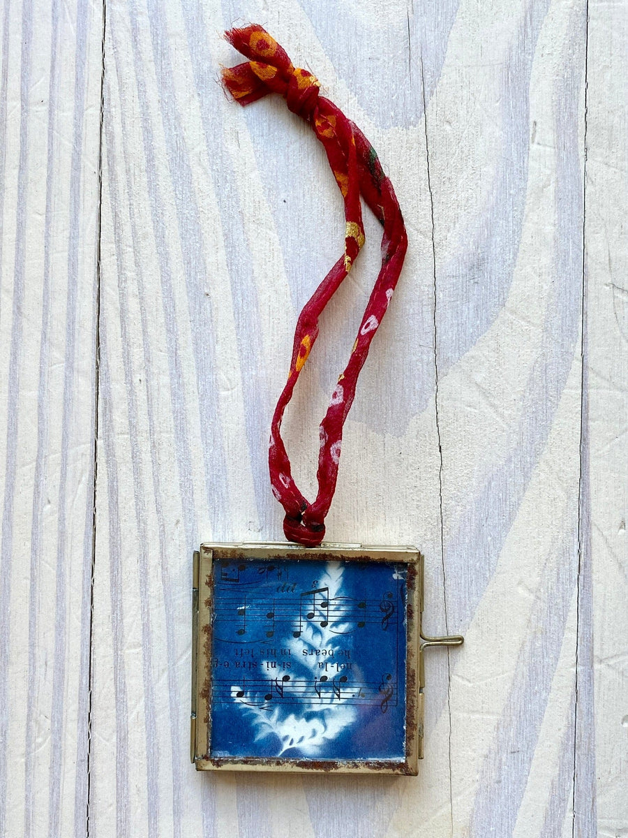 Specimen Glass Musical Cyanotype Holiday Ornament