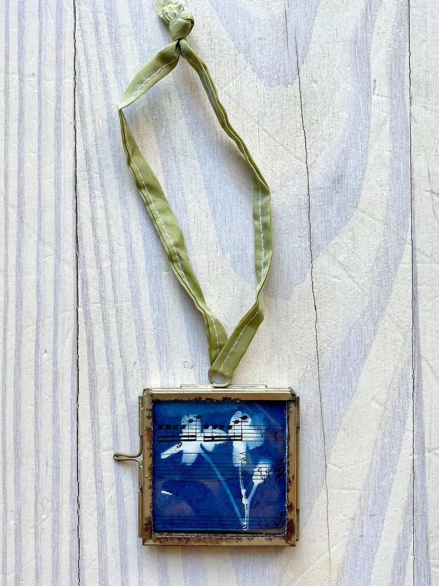 Specimen Glass Musical Cyanotype Holiday Ornament