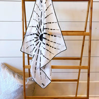 Hand-Painted Silk Scarf - B/W Starburst - Michelle Owenby Design