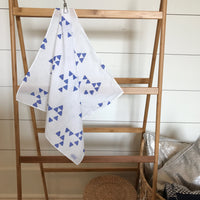 Hand-Painted Scarf - Periwinkle Triangles - Michelle Owenby Design